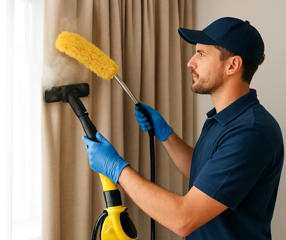 Trusted residential curtain cleaning technician Matty Curtain Cleaning sheldon QLD