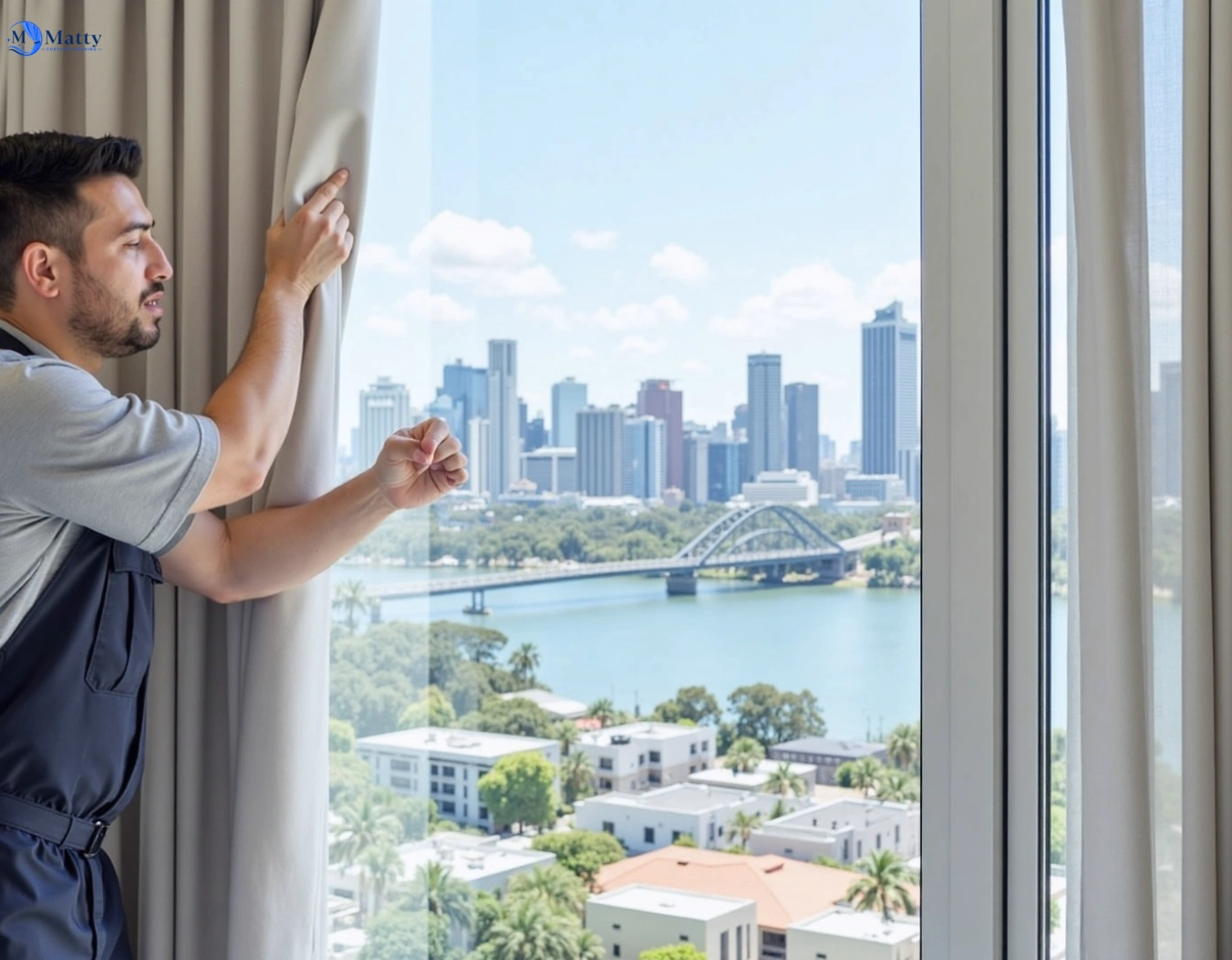 Professional curtain steam cleaning service sheldon QLD by Matty Curtain Cleaning